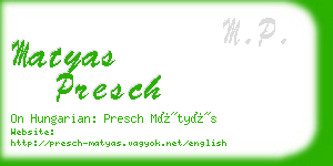 matyas presch business card